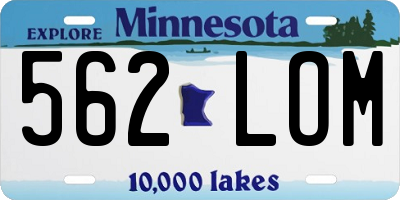 MN license plate 562LOM