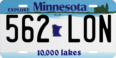 MN license plate 562LON