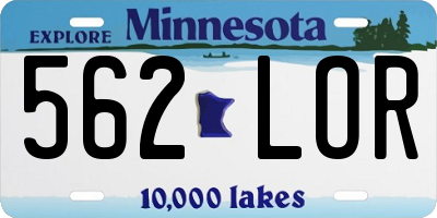 MN license plate 562LOR