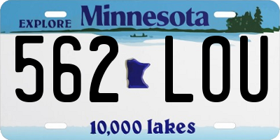 MN license plate 562LOU