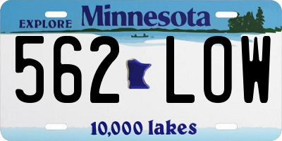MN license plate 562LOW