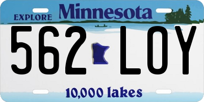 MN license plate 562LOY