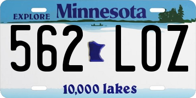 MN license plate 562LOZ