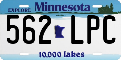 MN license plate 562LPC
