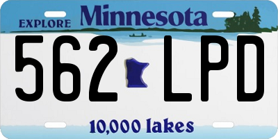 MN license plate 562LPD
