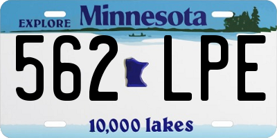 MN license plate 562LPE