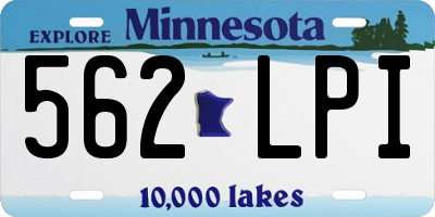 MN license plate 562LPI