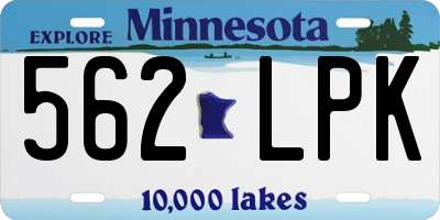 MN license plate 562LPK