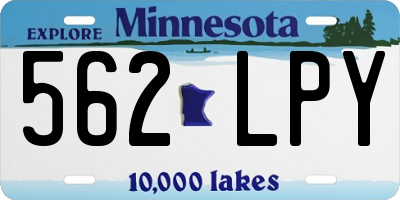 MN license plate 562LPY
