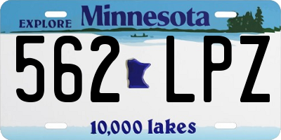 MN license plate 562LPZ