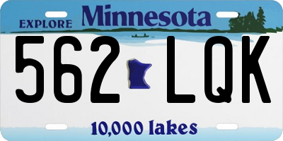 MN license plate 562LQK