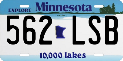 MN license plate 562LSB