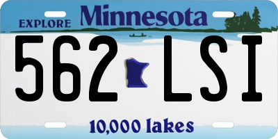 MN license plate 562LSI