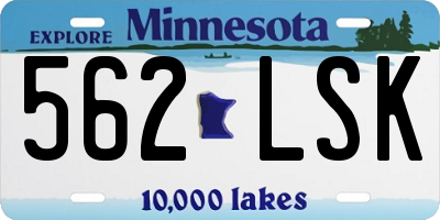 MN license plate 562LSK