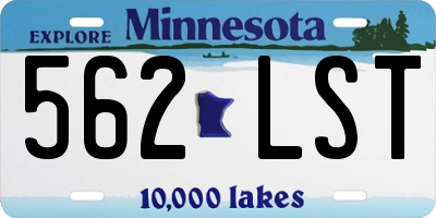 MN license plate 562LST