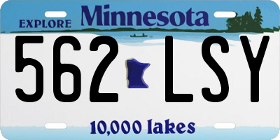 MN license plate 562LSY