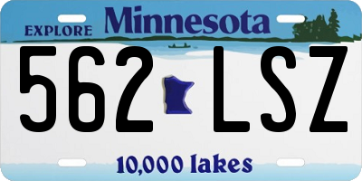 MN license plate 562LSZ