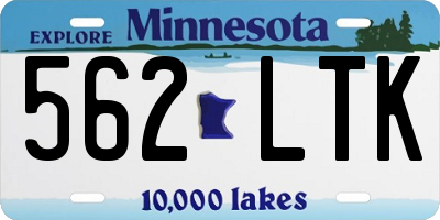 MN license plate 562LTK