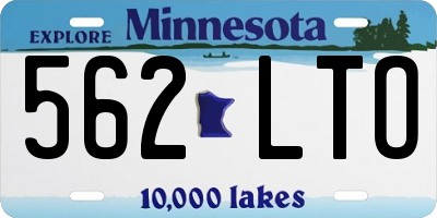 MN license plate 562LTO