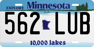 MN license plate 562LUB