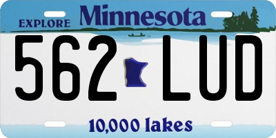 MN license plate 562LUD
