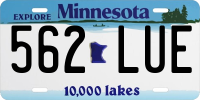 MN license plate 562LUE
