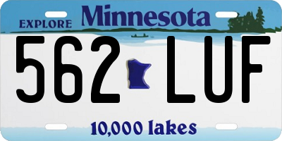MN license plate 562LUF