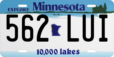 MN license plate 562LUI