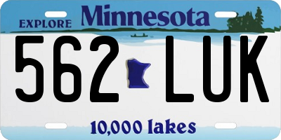 MN license plate 562LUK
