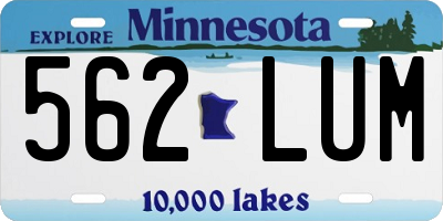 MN license plate 562LUM