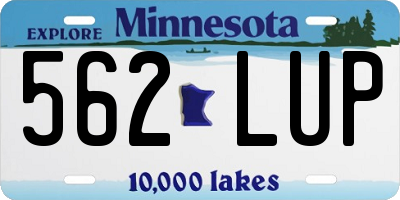 MN license plate 562LUP