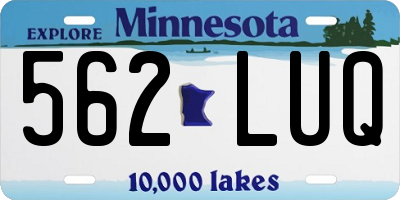 MN license plate 562LUQ