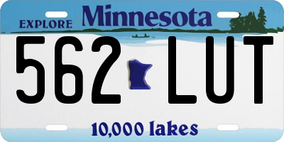 MN license plate 562LUT
