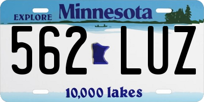 MN license plate 562LUZ