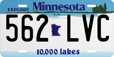 MN license plate 562LVC