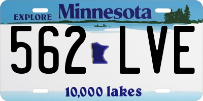 MN license plate 562LVE