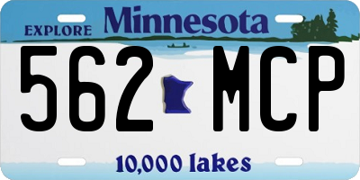 MN license plate 562MCP