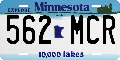 MN license plate 562MCR