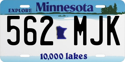 MN license plate 562MJK
