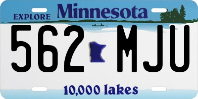 MN license plate 562MJU