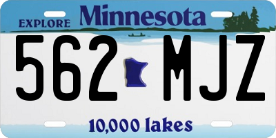 MN license plate 562MJZ