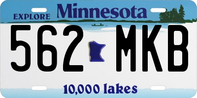 MN license plate 562MKB