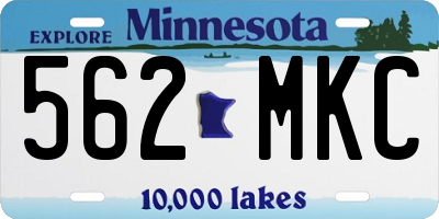 MN license plate 562MKC