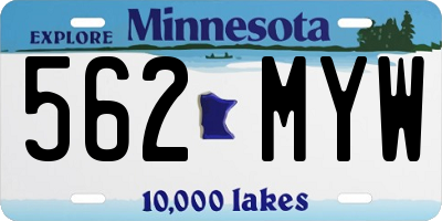 MN license plate 562MYW