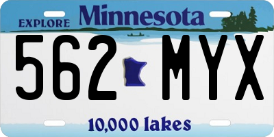 MN license plate 562MYX