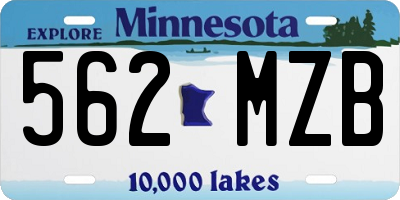 MN license plate 562MZB