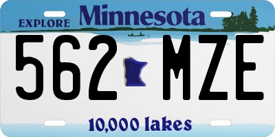 MN license plate 562MZE