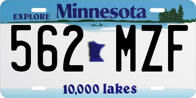 MN license plate 562MZF