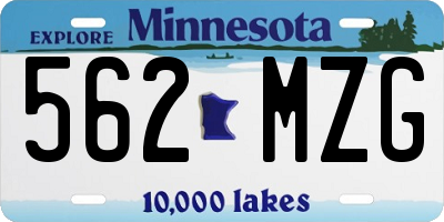 MN license plate 562MZG