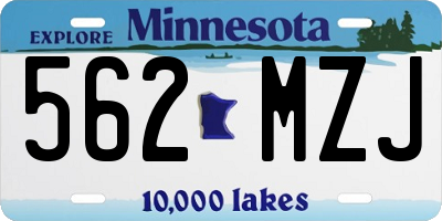 MN license plate 562MZJ